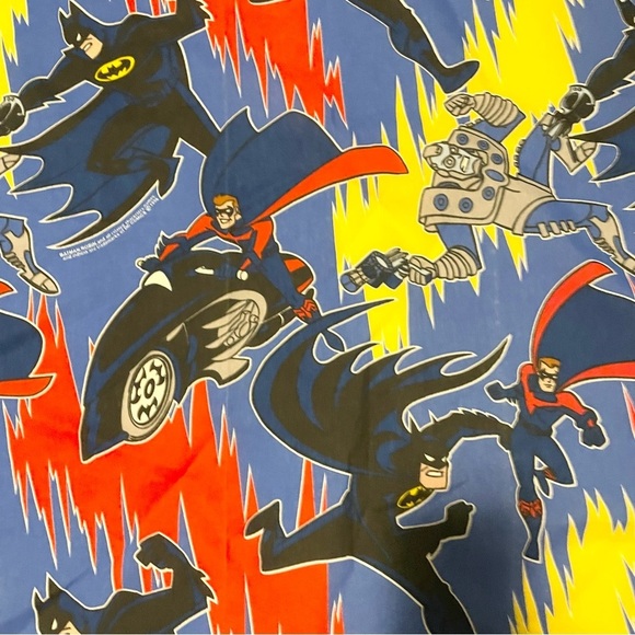 1996 DC Comics Batman and Robin Mr Freeze Twin Flat Sheet Bibb Company - Picture 2 of 16